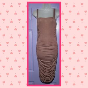 FASHION NOVA MAUVE RUCHED SIDE BODYCON DRESS-SMALL